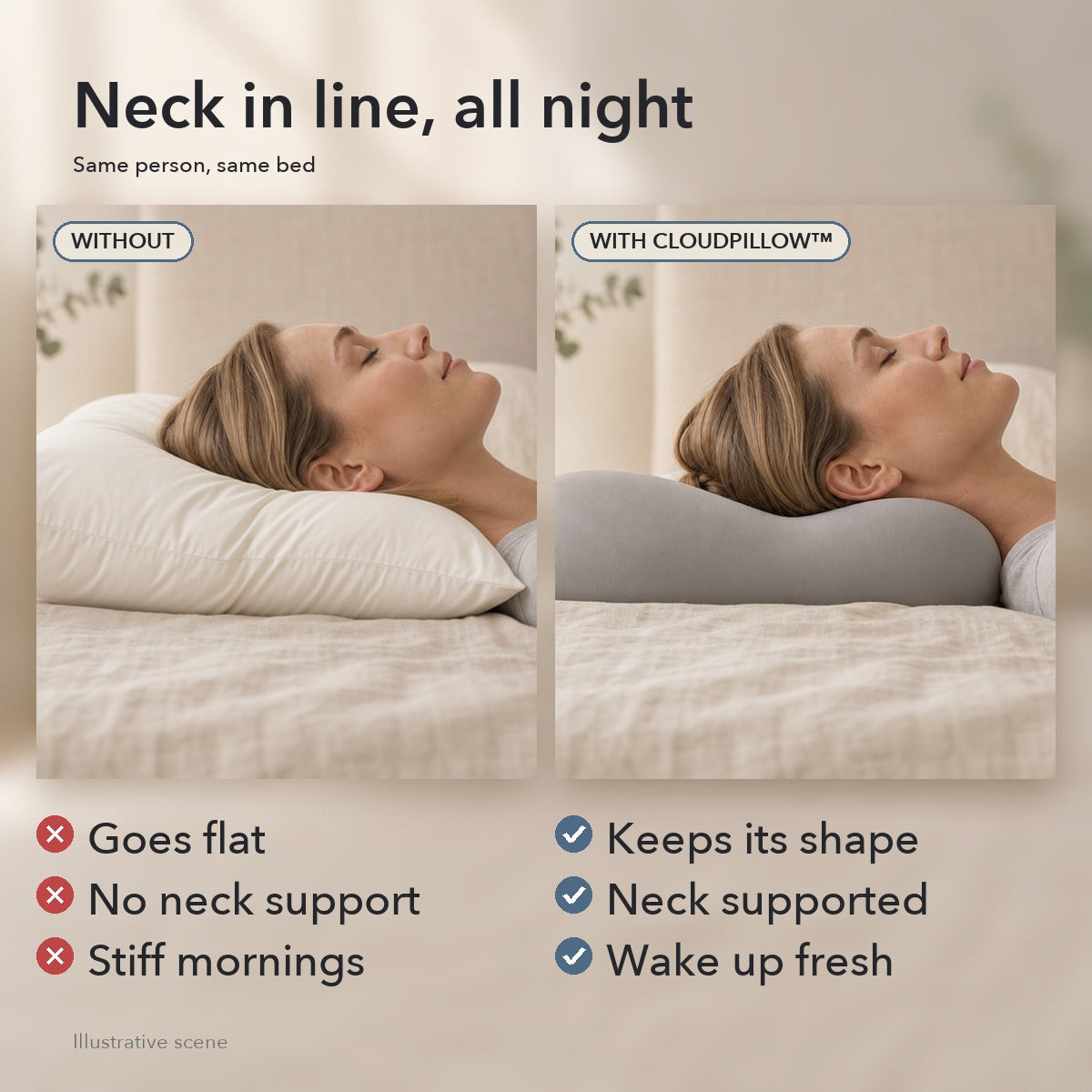 50% OFF TODAY | CloudPillow™ - Ergonomic Memory Foam Pillow