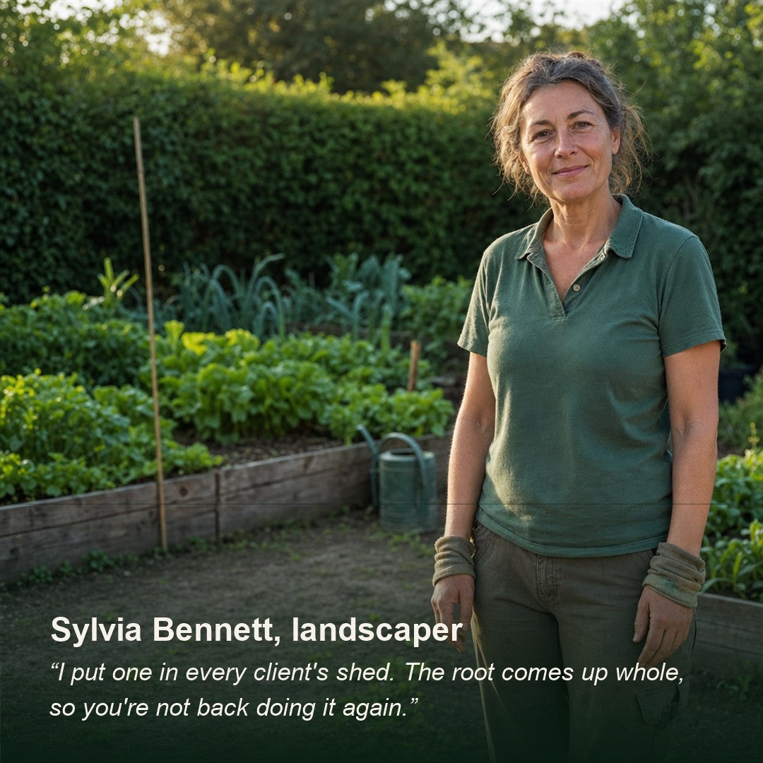 Sylvia Bennett, landscaper: the root comes up whole so you are not back doing it again