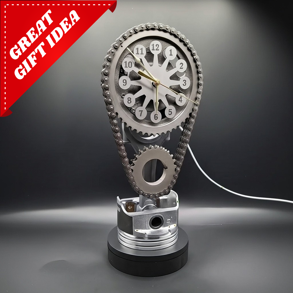 TimeForge™ Rotating Metal Gear Table Clock | ByCheri
