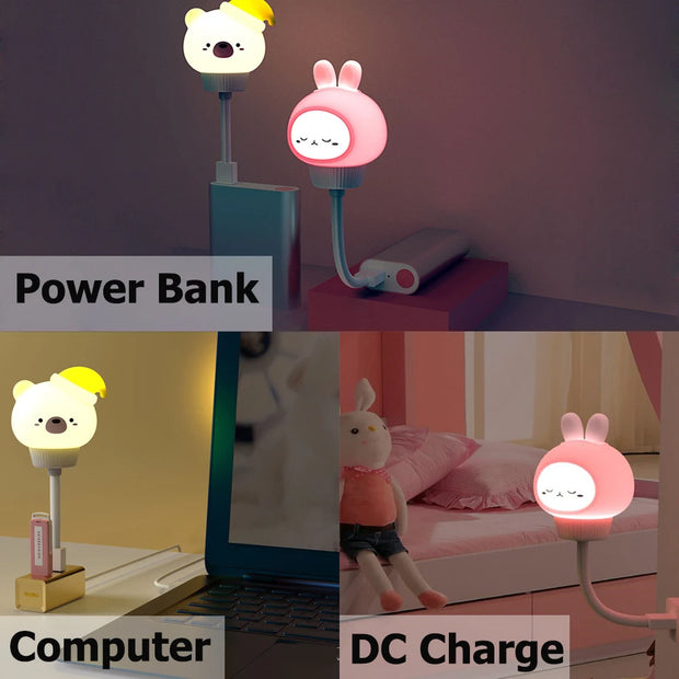 Cartoon Cute USB Night Light with Remote Control