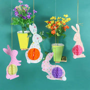 Easter Honeycomb Rabbits Set - Home Décor