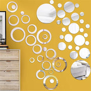 3D Mirror Wall Sticker Love Round Acrylic