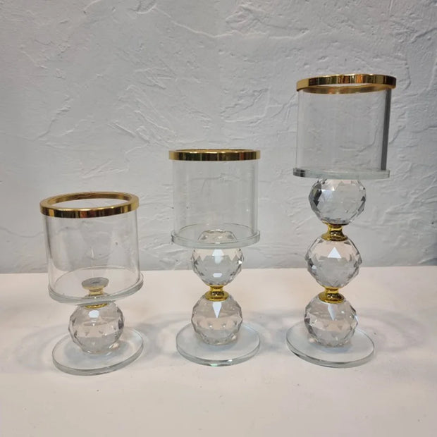Crystal Candle Holders - Set of 3