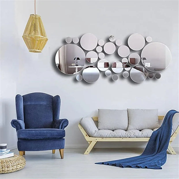 3D Mirror Wall Sticker Love Round Acrylic