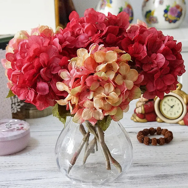 1 Bundle Silk Hydrangea Autumn Vase Decor