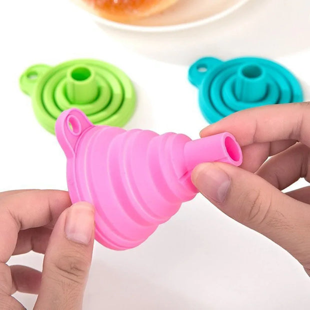 Foldable Silicone Collapsible Funnel Portable Kitchen Tool