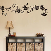 Stunning Black Flower Vine Wall Stickers