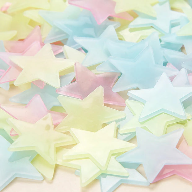 100 Luminous Stars Wall Stickers