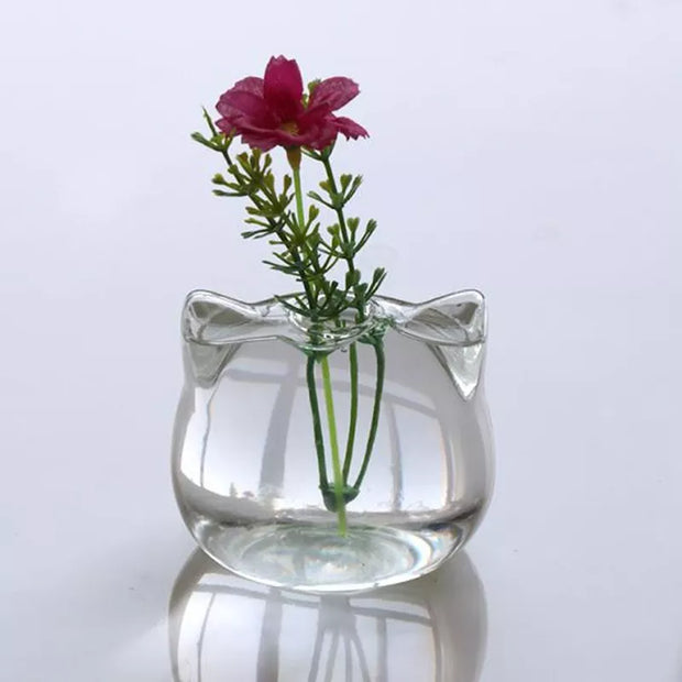 Stylish Cat-Shaped Glass Vase