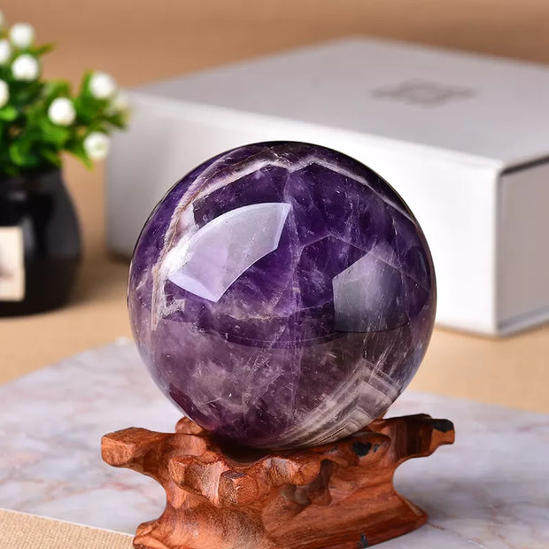 Natural Dream Amethyst Ball Reiki Healing Stone