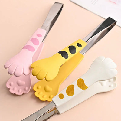 Japanese Cat Paw Food Tongs Stainless Steel - Kitchen