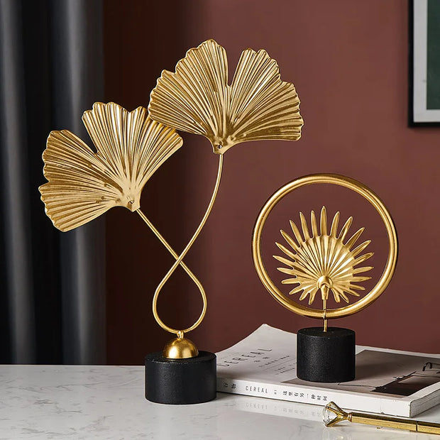 Nordic Gold Ginkgo Leaf Sculpture