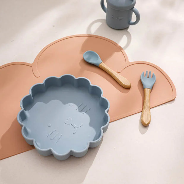 Silicone Baby Placemats Clouds Shape Multicolor Set of 2