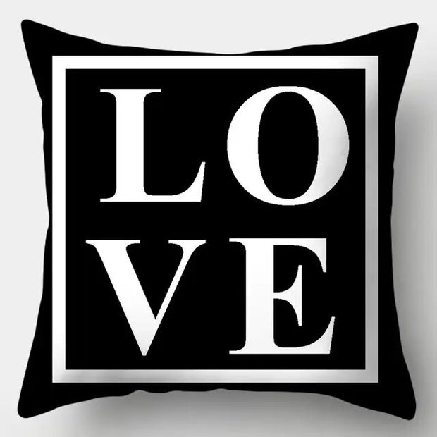 Black-And-White-Series Pillowcase - Love