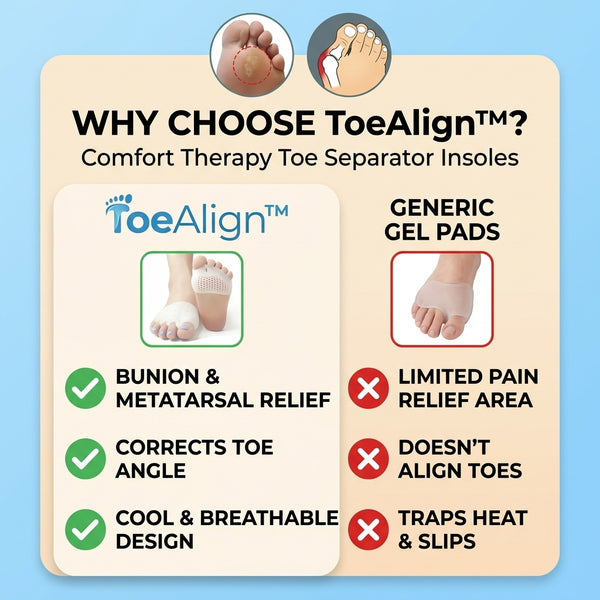 50% OFF TODAY  ToeAlign™ - Comfort Therapy Toe Separator Insoles