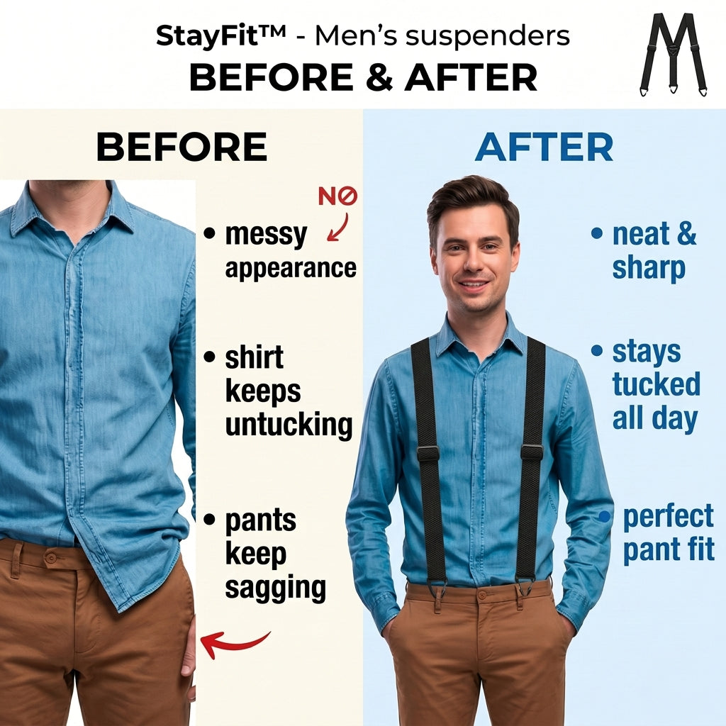 1 + 1 FREE TODAY | StayFit™ - Men's Suspenders