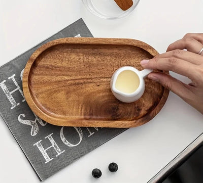 Solid Wood Dessert Plate