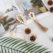 12PCS Wooden Bead Napkin Rings with Tassels