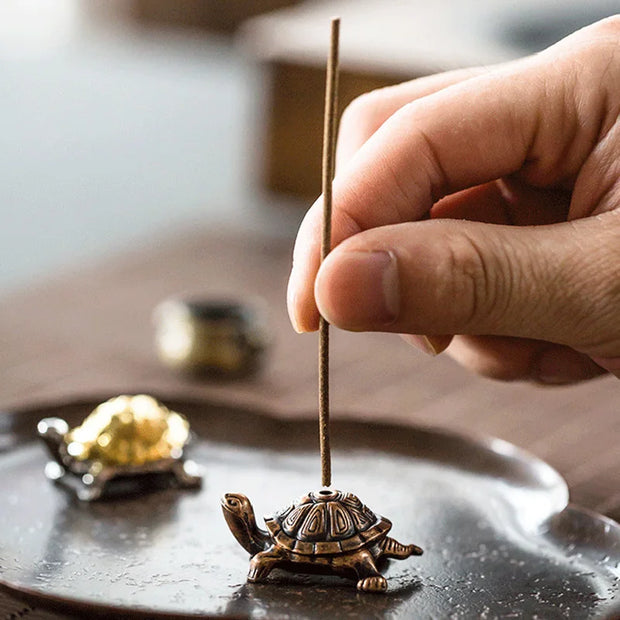 Mini Metal Turtle Incense Holder