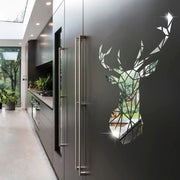 3D Deer Head Mirror Surface Stickers Multiple Sizes