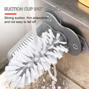 2-in-1 Cleaning Brush Cup Scrubber with Suction Wall Mount