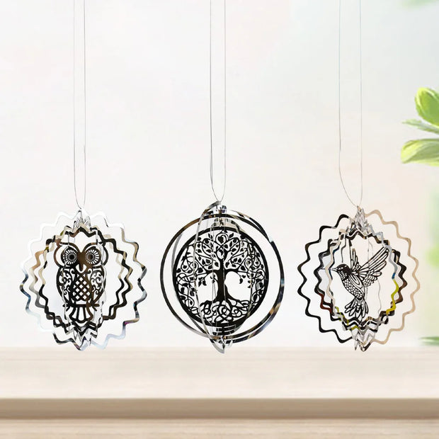 Stainless Steel Rotating Wind Chime Pendant