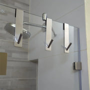 Stainless Steel Over Door Shower Towel Rack S-Shape Bathroom Hanger Hooks