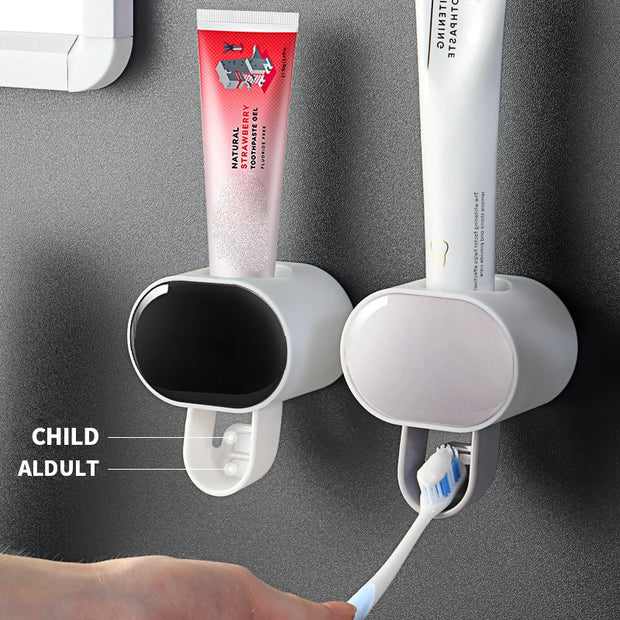 Automatic Toothpaste Dispenser with Toothbrush Holder