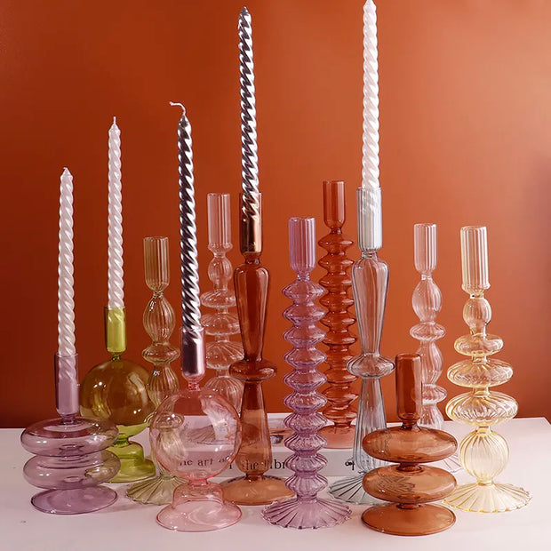 Romantic Glass Candle Holder Set