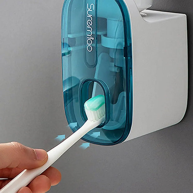 Automatic Toothpaste Dispenser with Toothbrush Holder