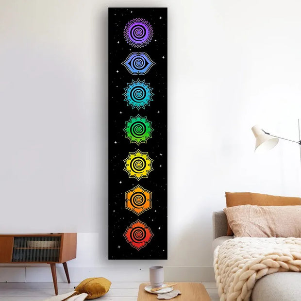 Rainbow Chakras Energy Centers Tapestry