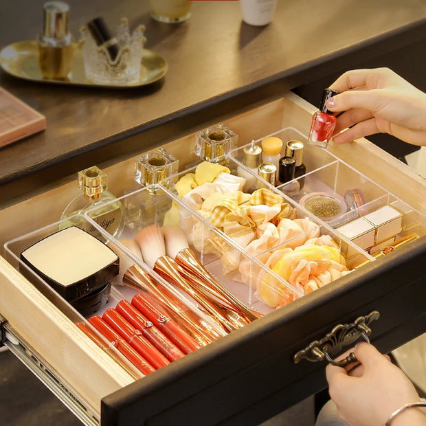 Clear Acrylic Makeup Storage Box with Drawers