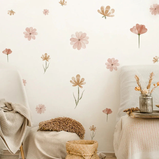 Eco-Friendly Boho Flower Wall Stickers