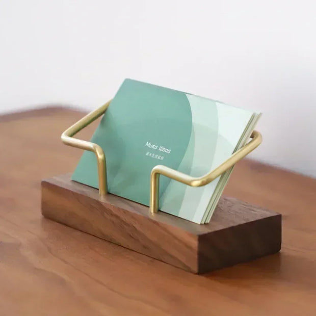 Wooden Business Card Holder Organizer