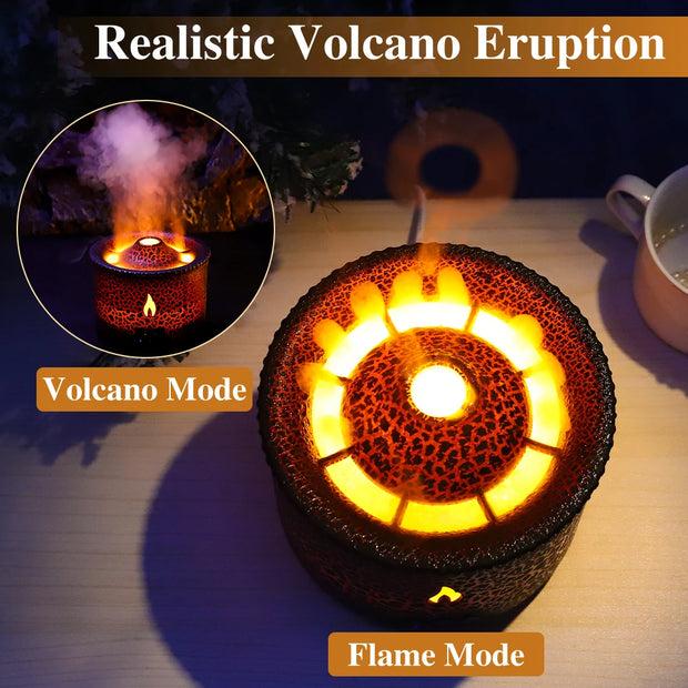 Volcano Fire Flame Air Humidifier Aroma Diffuser with Remote Control