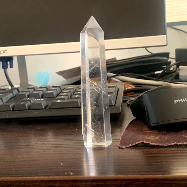 Natural Clear Quartz Crystal Tower