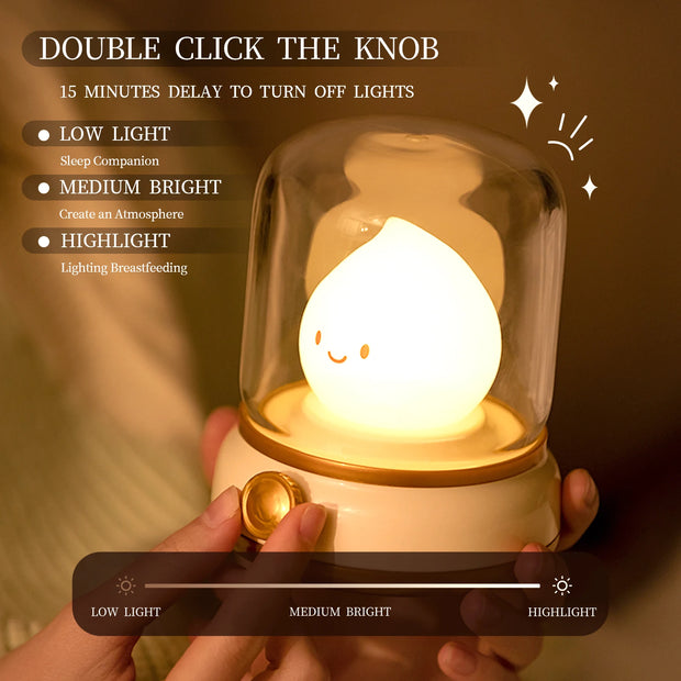 Mini Cute Night Lamp USB Rechargeable Portable Table Lamp
