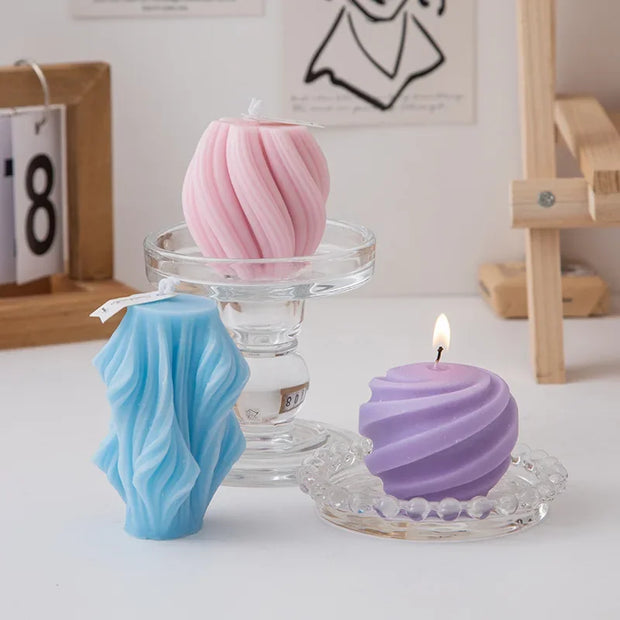 Unique 3D Swirl Scented Candle