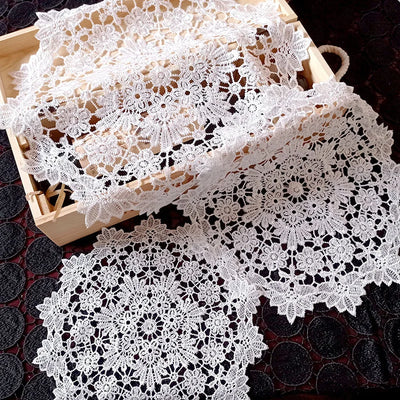 Embroidery Flower Lace Coaster Set