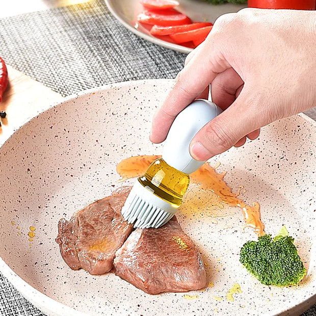 Portable Kitchen Oil Bottle with Silicone Brush