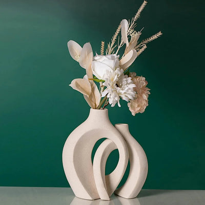 Stunning White Ceramic Vase Set