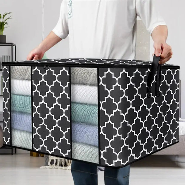 Large Capacity Foldable Comforter Storage Bag - Dustproof Clothing Closet Organizer