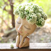 Resin Face Head Planter