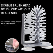 2-in-1 Cleaning Brush Cup Scrubber with Suction Wall Mount