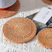 Natural Rattan Handwoven Coasters Set