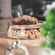 Glass Food Storage Containers with Wooden Lid