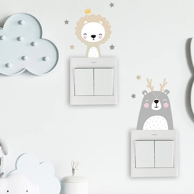 Create a Cute and Playful Nursery with Animal Wall Decals - 6pcs Set