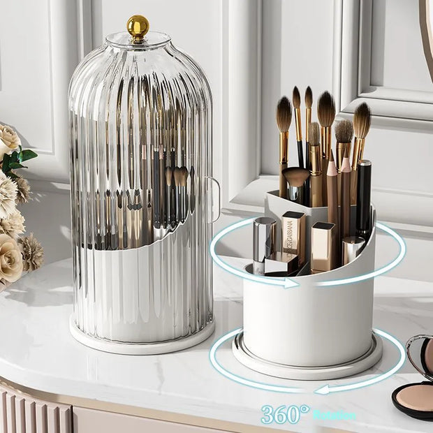 Luxury Makeup Brush Holder 360° Rotating Organizer