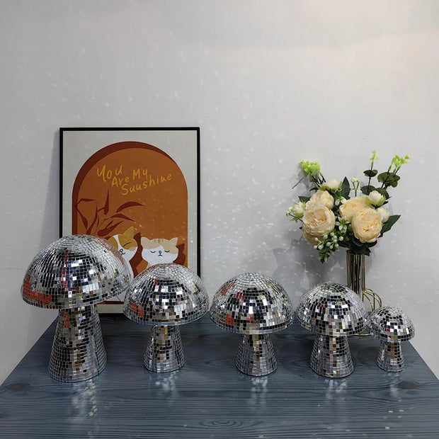 Handmade Retro Reflective Mushroom Disco Mirror Ball