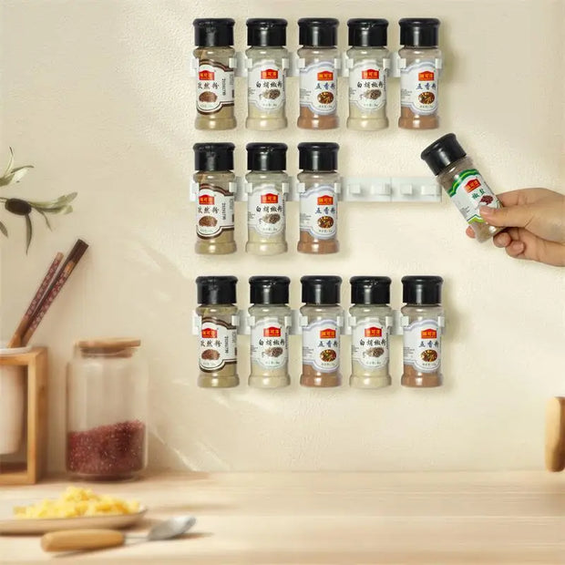 2pcs Kitchen Jar Rack Wall-Mounted Spice Holder